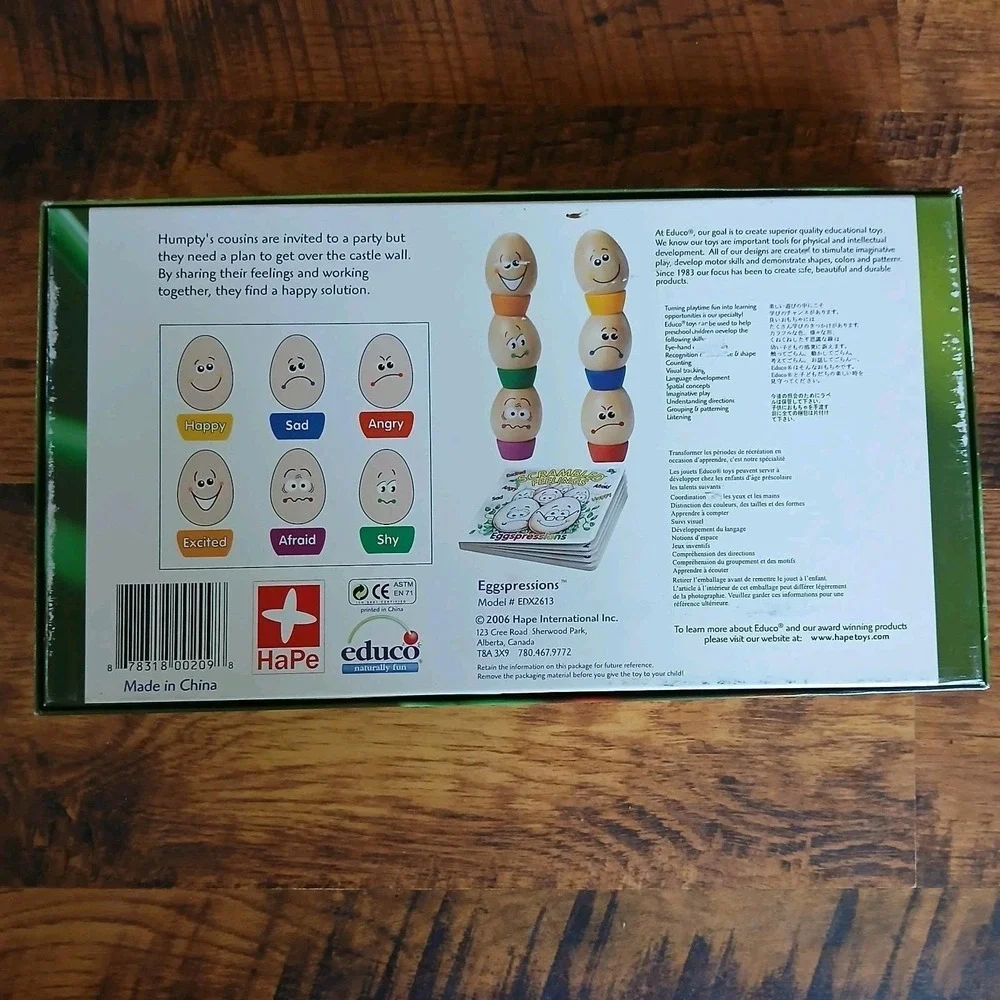 Scrambled Feelings: Eggspressions Educational Toys 6 Eggs w/stands Book Box